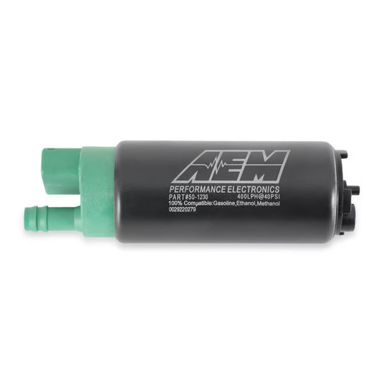AEM 400LPH E85-COMPATIBLE HI FLOW IN-TANK FUEL PUMP - DOUBLE BARB